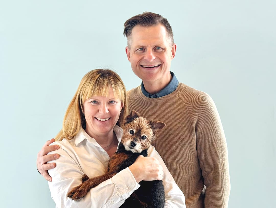 Kristin Matthews and Peter Zakarow with their Yorkie-Poo Sawyer